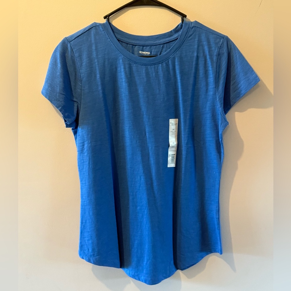 NWT Sonoma Women's Short Sleeve Tee in Vibrant Blue